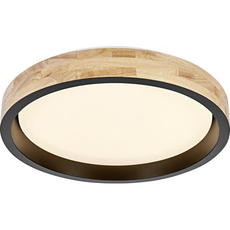 Osram LED-Deckenleuchte Orbis Mariano Ø 41 cm 24 W Holzdekor schwarz dimmbar (1/3)