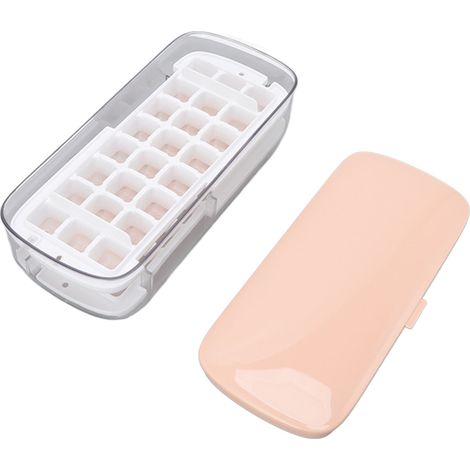 Bac à glaçons en silicone double couche à 48 compartiments, moule à glaçons grande capacité, boîte à glaçons avec couvercle pour la maison, pour réfrigérateur, congélation rapide, rose (1/5)