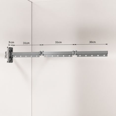 Étendoir mural pliable 3 volets gris fusil réf 9954 1,1 kg – Livraison gratuite