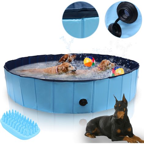 Jiubiaz Hundepool faltbar 160x30 cm, Hunde Planschbecken & Badewanne, Swimmingpool für Hunde & Haustiere