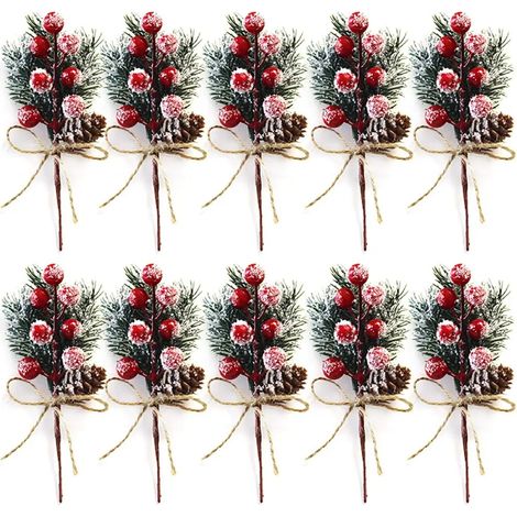 Blanc vaisselle de Noël avec 10 guirlandes de pins décorées (1/5)