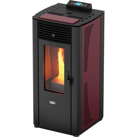 termostufa a pellet canadian stove "idro 14" bordeaux 13,8 kw