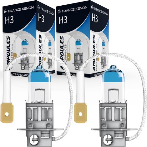 AMPOULES HALOGÈNE H3 - VISION PLUS RACING - 12V 55W - FRANCE-XENON - ÉCLAIRAGE ÉCLATANT - LA PAIRE (1/2)