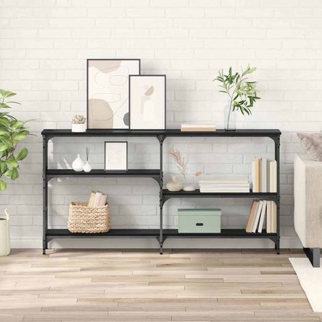 Console Table Black Oak 150 x 29 x 76.5 cm Engineered Wood vidaXL (1/5)