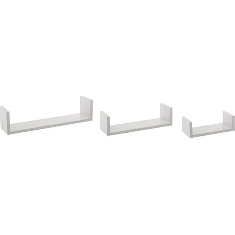 Juego de 3 estantes de pared blancos (1/4)
