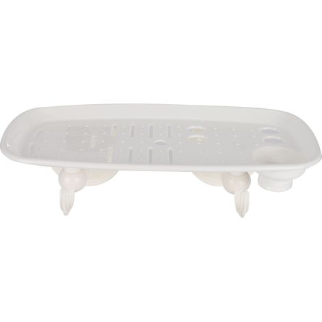 Porte-brosse à dents mural adhésif avec support dentifrice, rangement salle de bain multifonction (1/5)