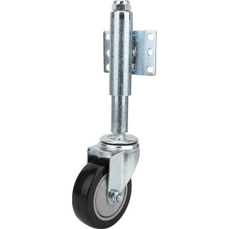 Roulette de Porte à Ressort 4" Noir, Roue PVC, Charge Maximale 120kg, Casters à Ressort (1/5)