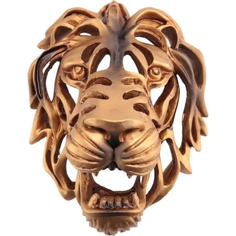Nordique Doré Lion Mur Animal TêTe de Lion Art Mur de Luxe DéCor Cuisine Mur Chambre IntéRieur RéSine TêTe de Lion Mur,Petit (1/4)