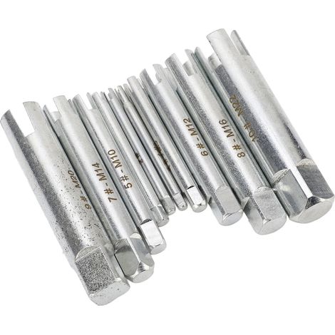 Lot de 10 extracteurs de filières cassées en acier allié trempé pour retrait de vis endommagées avec boîte de rangement (1/5)