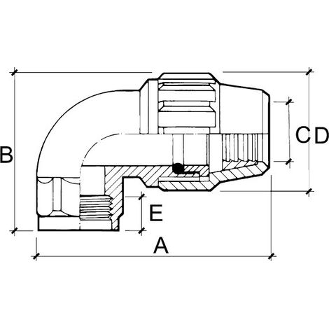 Codo 90° rosca hembra PE  J-71 - JIMTEN Medidas: Ø90mm x 3"
