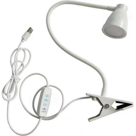 Lampe de bureau à pince LED Hl-tj8010a-7 Weluot, 3 niveaux de luminosité, 8,5 cm (blanc) (1/5)