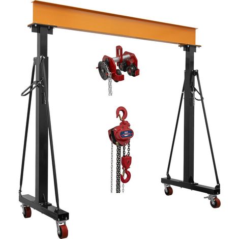 Sealey SG3000KITG Portable Adjustable Gantry Frame with Geared Trolley & Hoist Combo 3 Tonne