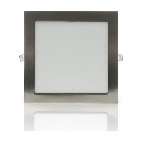 Pannello led quadrato acciaio nickel slim 24w ip20 incasso faro faretto Downlight fredda bianca 6500k (1/4)