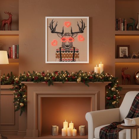 Quadretti con animali e abiti natalizi, decorazione da h 42 cm (1/5)