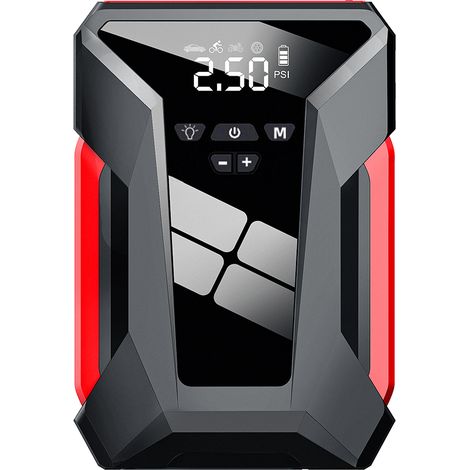 Gonfleur De Pneu Sans Fil Avec Démarreur Intégré, Compresseur D Air Portable 1000A Batterie 10000mAh, Écran LED Pour (1/5)