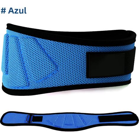 (Bleu XXL) Ceinture de musculation, offrant un soutien du dos et des lombaires pour les entraînements en salle de sport. (1/5)