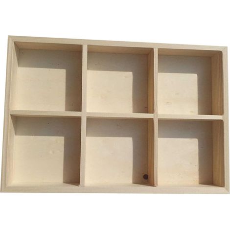 2 Pièces Boîte à Pigments Compartiments Rangement Pratique pour Peinture et Matériaux Artistiques Conteneur Durable Pin Naturel pour Organiser Vos Fournitures de Peinture (1/5)