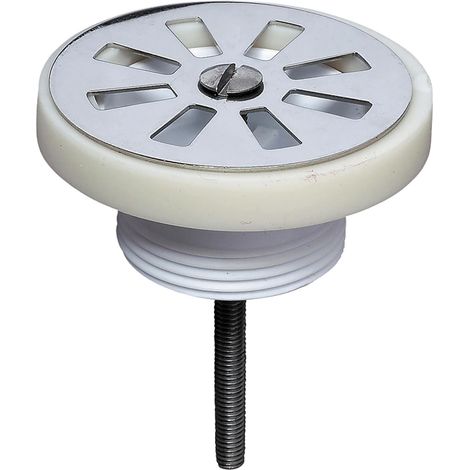 Wirquin 30724255 - Piletta per lavabo in plastica con griglia piatta in acciaio inox, grigio (1/2)