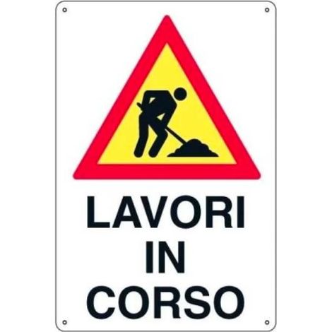 SEGNALETICA CANTIERE 40X60CM "LAVORI IN CORSO" POLIONDA