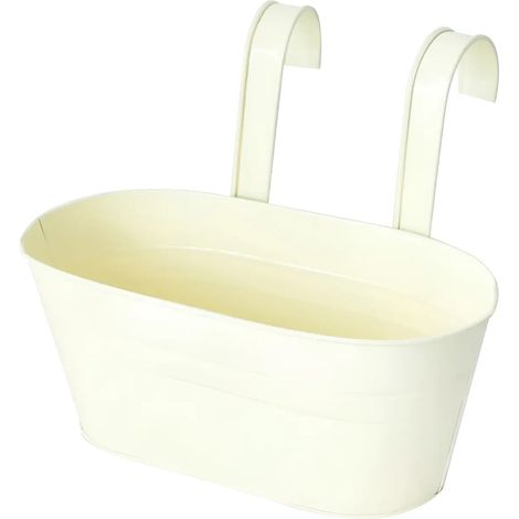 Support suspendu pour plantes, crochets amovibles, blanc (1/5)