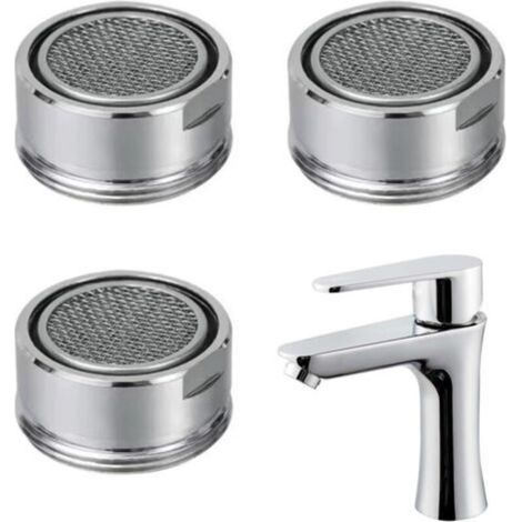 3 Pièces Mousseur Robinet, Filtre Embout Bouchon Robinetterie 24mm Accessoires Aerateur Economiseur Femelle Joint Mitigeur,pour Cuisine Bain Salle Robinets Filtro étanchéité Economie Embouts Mousse