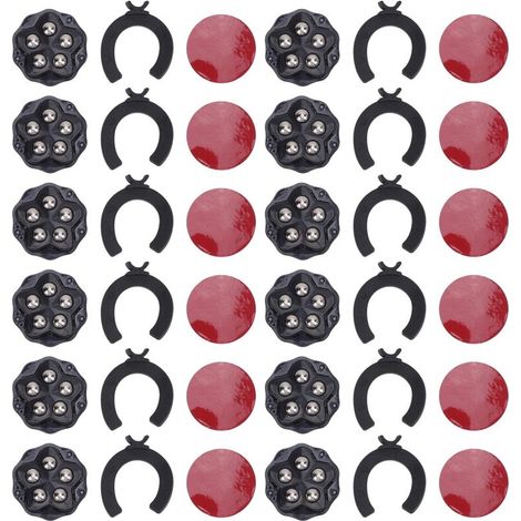 12pcs Roues de lanceur d'auto-adhésifs avec plaquettes de frein à 360 degrés Rotation lourds Chasters de meubles pour appareils Bibliothèques Bibliothèque Planteurs noir (1/5)