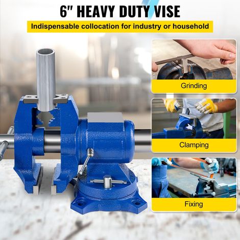 Étau d'Établi 152 mm Étau de Table Pliable Base Pivotante Polyvalent, Étau de Fraisage Meulage de Précision Étau en Fonte Ductile F… (1/5)