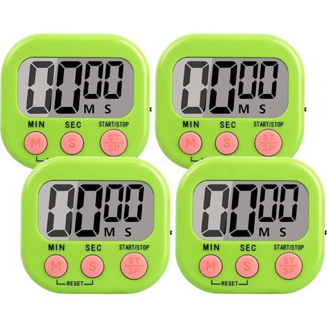 4 Minuteur, Écran LCD, Alarme Forte, Aimant, Cuisine (1/5)
