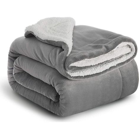 Checkered Sofa Fleece Blanket - Grey Sofa Throw, 150 cm x 200 cm (1/5)