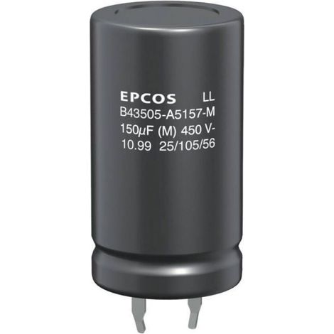 Condensateur Electrolytique Snap-In - 100 µF - 400 V - 105°C - Pour Alimentations Industrielles - 1 Pièce (1/3)