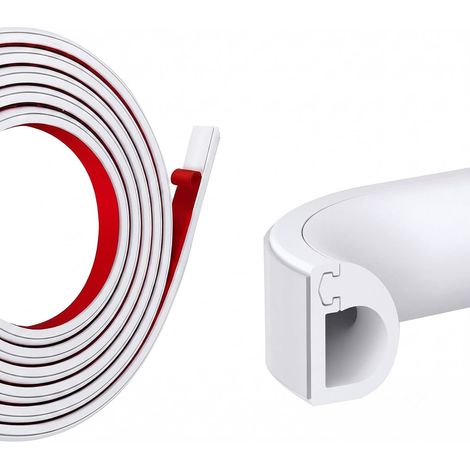 Goulotte de câble autocollante - Blanc - 3 m - Goulotte flexible - 15 x 12 mm Goulotte de câble autocollante en silicone semi-circulaire pour mur, TV, plafond, sol, plinthes (1/5)