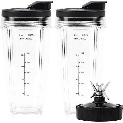 Cup blender de remplacement 24 oz pour BN801, bol mixeur de rechange compatible, récipient robuste pour smoothies et shakes, accessoire pratique pour mixeur, lot unique, couleur transparente (1/5)