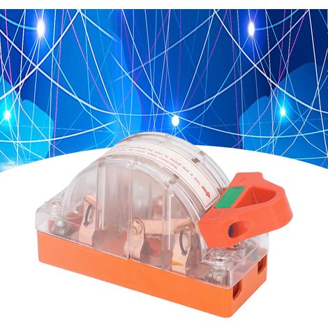 Interruptor de láminas transparente bipolar de 2P y 32A con indicador de seguridad antichoque para generadores. (1/5)