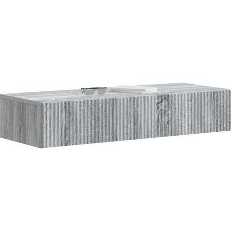 Maison Exclusive - Tavolino da Parete Laterale Grigio Sonoma 87,5 x 34,5 x 17 cm