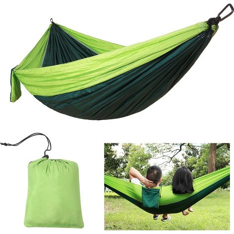 Elastische Hängematte mit Lichterkette für den Außenbereich – ideal zum Aufhängen an Bäumen, auf Reisen, beim Camping oder Picknicken (1/5)