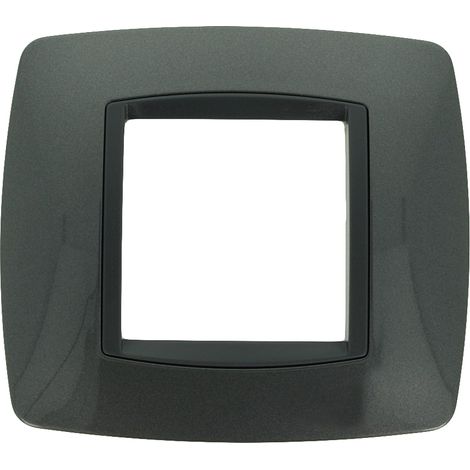 Placca Bombè Acciaio Scuro 502 2M Compatibile Bticino Living International (1/2)
