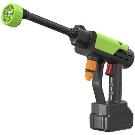 Pistolet nettoyeur haute pression sans fil, batterie 336 l/h, 21000 tr/min, buse rotative multifonctionnelle, avec 2 batteries, pulvérisateur de mousse, tuyau de 5 m pour voitures, terrasses (1/5)