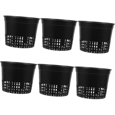 Black Plastic Mesh Hydroponic Growing Pots (1/5)