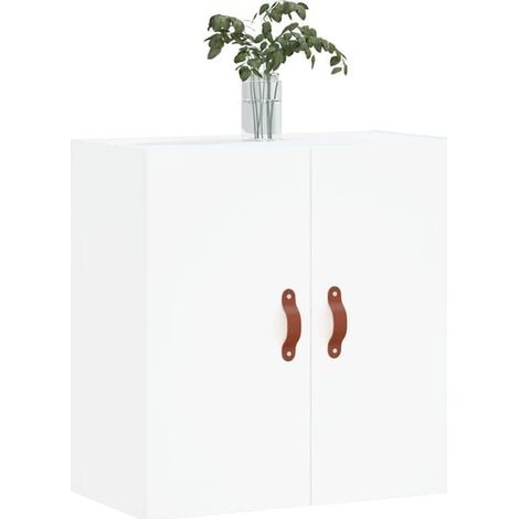 Meuble de Rangement Mural Blanc 60x31x60 cm, Armoire Suspendue en Bois d'Ingénierie pour Salle de Bain, Cuisine ou Entrée (1/5)