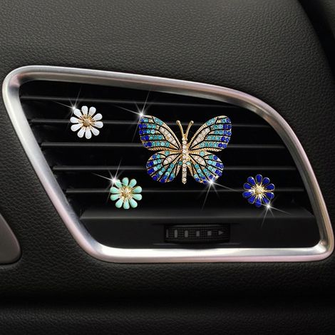 Ensemble de 4 fixations pour grilles d'aération de voiture (diamant papillon), clips de fixation pour grilles d'aération de voiture (1/3)