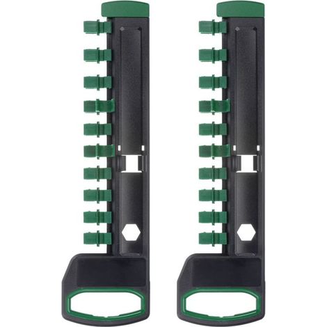 Lot de 2 organiseurs de douilles de 1,27 cm avec 12 clips en plastique ABS portable Vert (1/5)