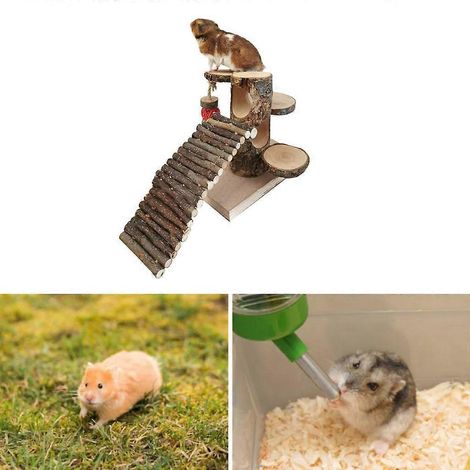 Échelle à hamster empilable en bois : un jouet polyvalent offrant de nombreuses possibilités d'exploration. (1/4)