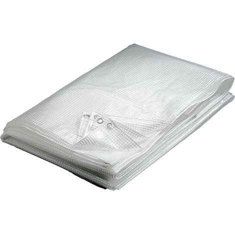 transparente Plane 2x3m, verstärktes Polyethylen 80g/m², Metallösen, UV-beständig, Garten/Baustelle (1/2)