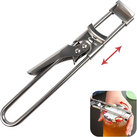Ouvre-Bouteille Réglable Master Opener Ouvre-Bocal Universel en Acier Inoxydable Ouvre-boîte Manuel Facile à Tourner Pour Pot De Confiture Cuisine Camping (1/5)
