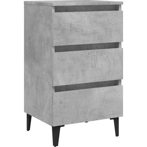 Maison Exclusive - Table de chevet avec pieds en métal gris béton 40x35x69 cm (1/5)