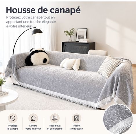 Housse Canapé Chenille – Montagne Enneigée – Gris 180280cm Plaid Protection Jeté Jacquard 45 × 42 × 4 cm 1,743 kg – Livraison gratuite