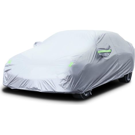 Car cover - Car tarpaulin - Car cover - Silver car cover (pack, 1 pc), reflective stripes / anti-scratch coating (1/4)