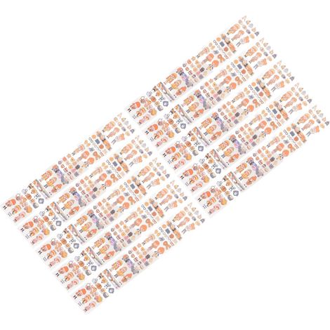 10 feuilles de ruban adhésif PET long, autocollants décoratifs mignons de style dessin animé pour calendrier, type 16 (1/5)