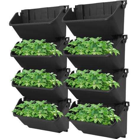 Jardinière verticale, lot de 24 jardinières murales, pots de fleurs suspendus en plastique (1/5)