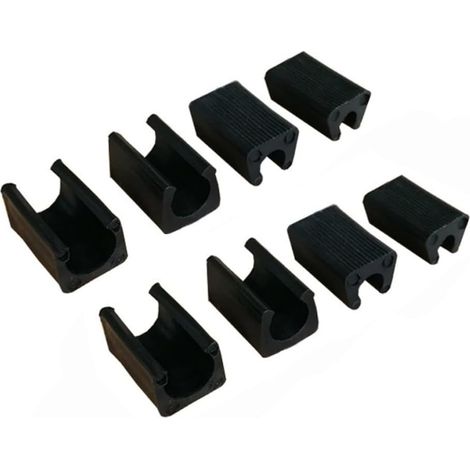 Lot de 8 capuchons de protection pour pieds de chaise en forme de U - Protection de sol - Type ouvert - Forme de tube rond - Fond antidérapant - Pour pieds de chaise ronds, chaise arquée, noir (1/5)